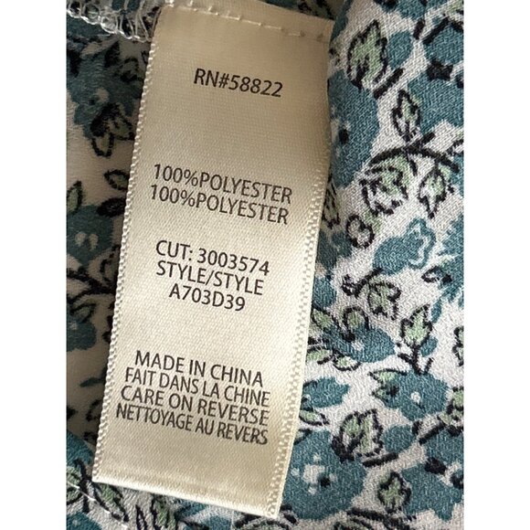 Max Studio Womens Floral Print Ruffle Sleeve V Neck Blouse Top M - Picture 7 of 9